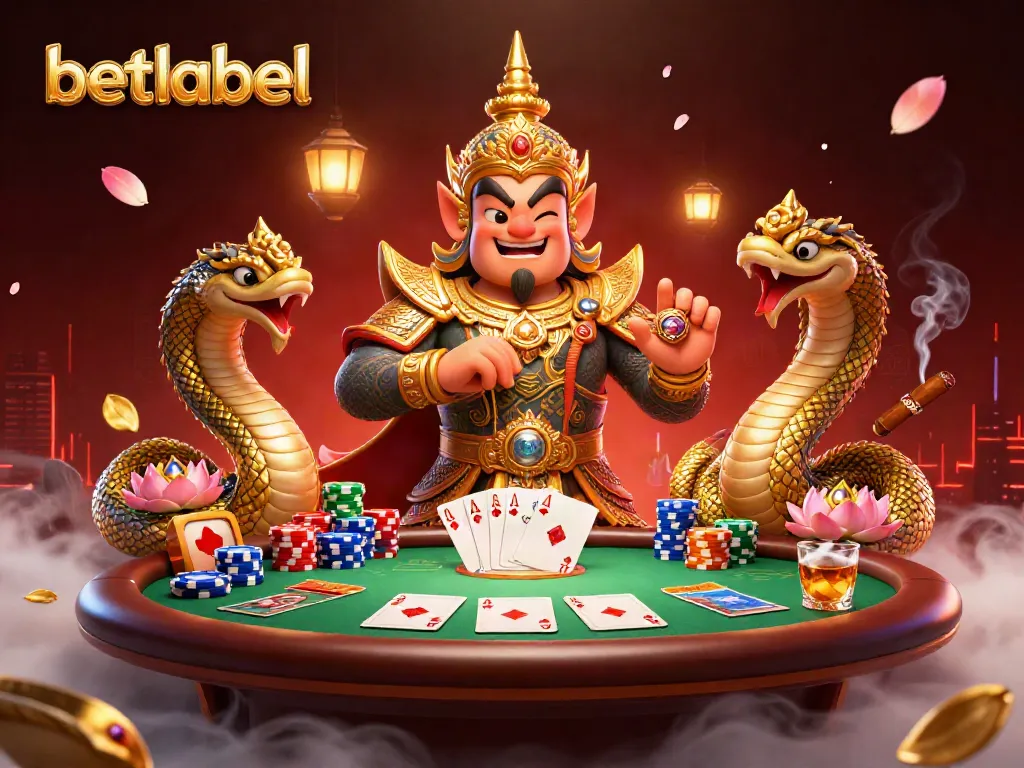 Experience thrilling gameplay at BetLabel with a dynamic poker scene featuring colorful chips and cards.